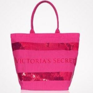 Victoria's Secret Super-Sparkly Pink Holiday Tote Limited Edition Sequins